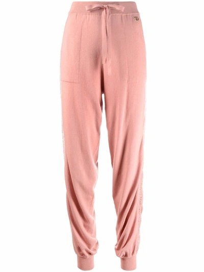 Shop Twinset Drawstring Track Pants In Rosa