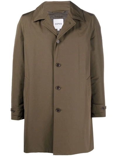 Aspesi Lemon Water-repellent Raincoat In Grün
