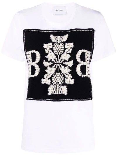 Embroidered Logo Cotton T-shirt In Weiss