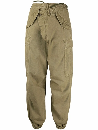 Shop R13 Wrap-fastening Cargo Trousers In Grün