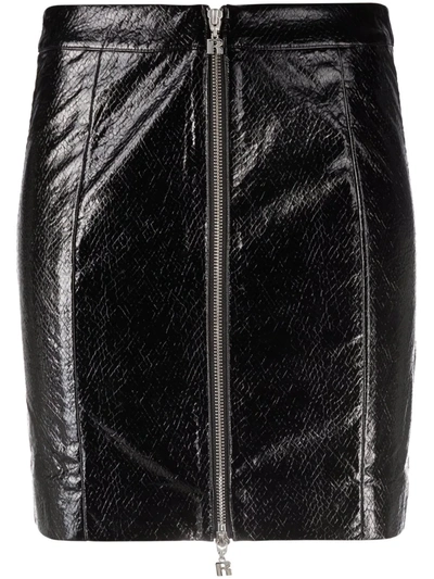 Shop Rotate Birger Christensen Kari Zip-up Skirt In Schwarz