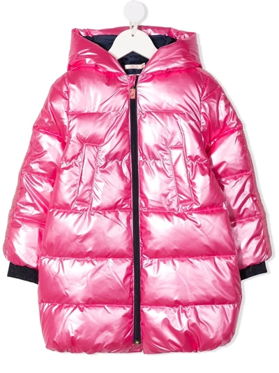 Billieblush Kids' Metallic-effect Puffer Jacket In Pink | ModeSens
