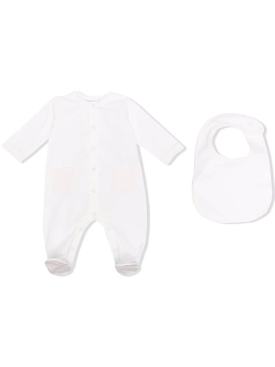 Shop Emporio Armani Long-sleeve Babygrow In White