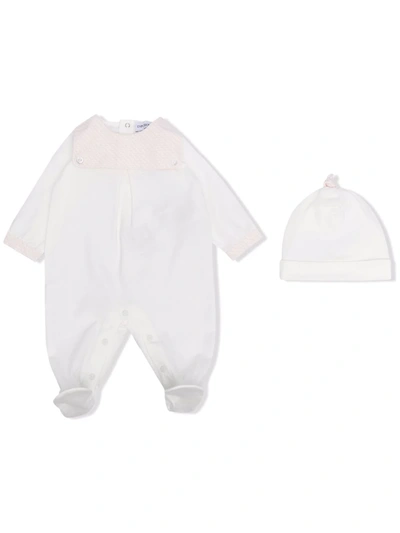 Shop Emporio Armani Sailor Collar Cotton Babygrow In White