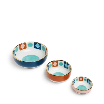 Shop La Doublej Nesting Bowls Set Of 3 In Diamond Dots