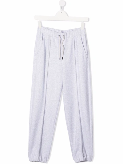 Shop Brunello Cucinelli Teen Tapered-leg Track Pants In Grey