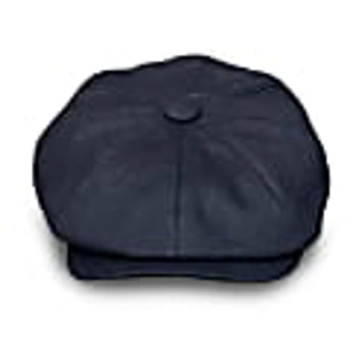 Mister Miller - Master Hatter Women's Alberts Nights Bakerboy Hat In Black Washed Linen In Bakerboy