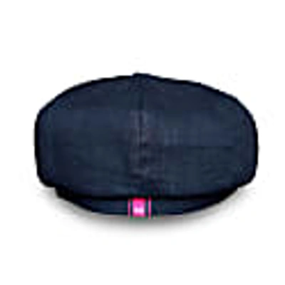 Mister Miller - Master Hatter Women's Alberts Nights Bakerboy Hat In Black Washed Linen In Bakerboy