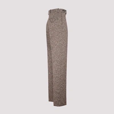 Shop Bottega Veneta Tweed Pants In Brown