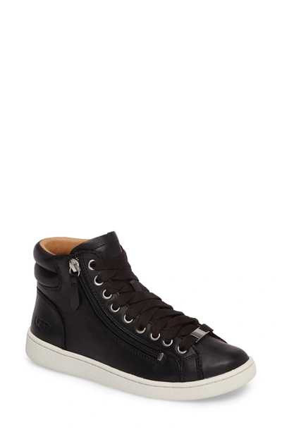 Shop Ugg Olive High Top Sneaker In Black Leather