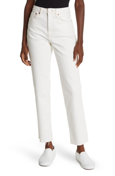 Topshop off store white straight jeans