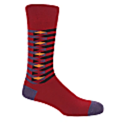 Peper Harow - Made In England Orange & Red Symmetry Men's Organic Socks 2 Pack In Organic