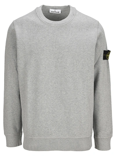Shop Stone Island Classic Crew-neck Sweatshirt In Grey Mel