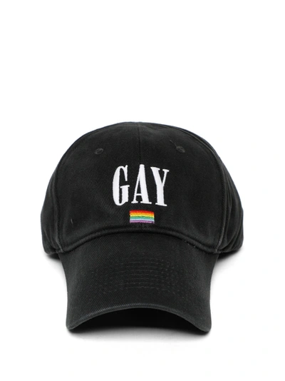 Shop Balenciaga Pride 2021 Baseball Cap Black