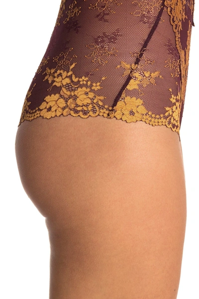 Shop Wishlist Lace Backstrap Teddy In Eggplant/mustard Comboz/dnu