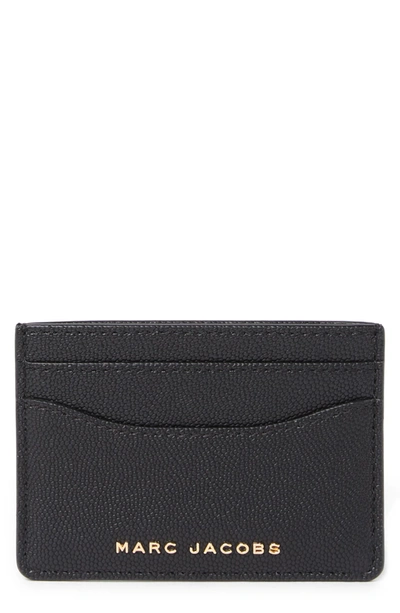 Shop Marc Jacobs Pebbled Leather Card Case In Black