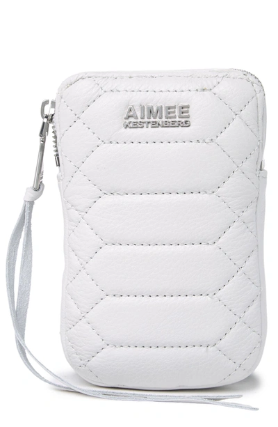 Shop Aimee Kestenberg Capri Quilted Leather Crossbody Phone Bag In Cloud