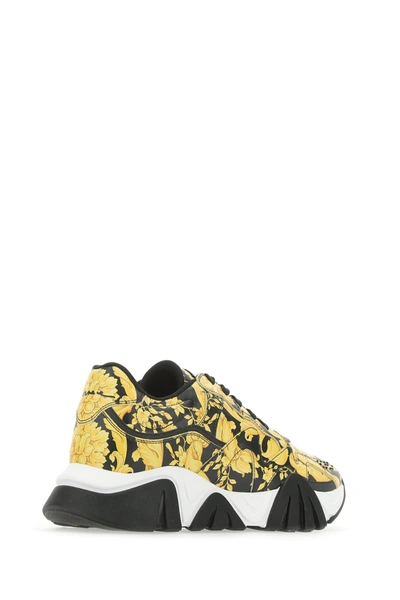 Shop Versace Printed Leather Squalo Sneakers Nd  Uomo 44