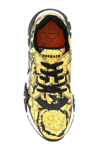 Shop Versace Printed Leather Squalo Sneakers Nd  Uomo 44