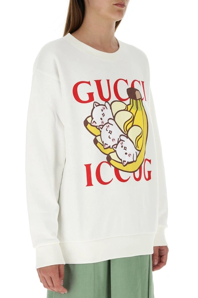 Shop Gucci White Cotton Sweatshirt  White  Donna Xs