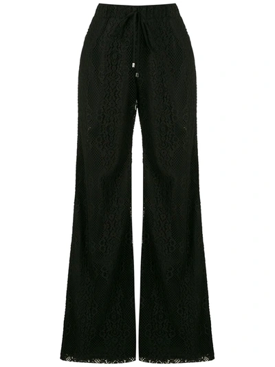 Shop Olympiah Tournesol Lace Wide-leg Trousers In Black