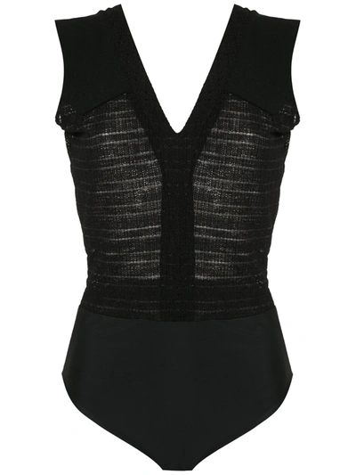 Shop Olympiah Cirse Cut-out Details Bodysuit In Black