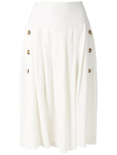 Shop Olympiah Zuzu Midi Skirt In White