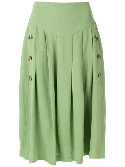 Shop Olympiah Zuzu Midi Skirt In Green