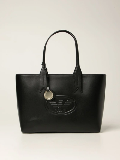 Shop Emporio Armani Tote Bags  Bag In Synthetic Leather In Black