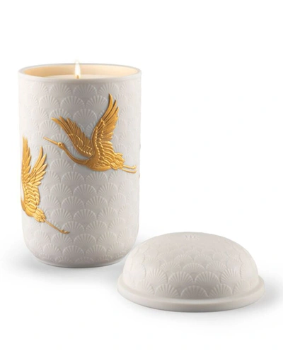Shop Lladrò Golden Cranes Porcelain Candle