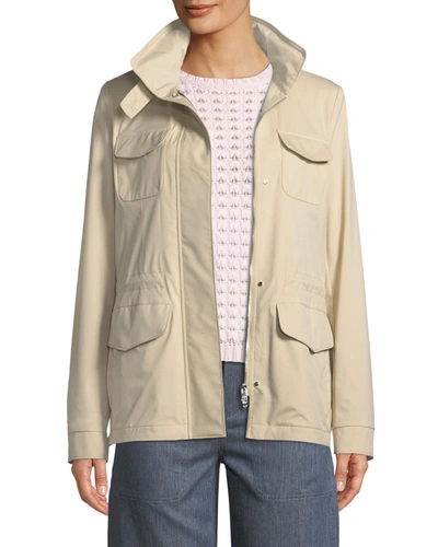 Shop Loro Piana Traveler Windmate Stretch Storm System Jacket In Sand