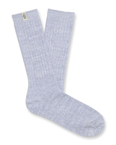 Shop Ugg Rib-knit Slouchy Crew Socks In Greyblack