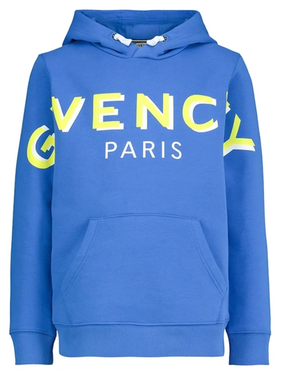 Shop Givenchy Kids Hoodie For Boys In Blue