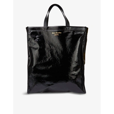 Shop Acne Studios Black Audrey Solid Cotton-blend Tote Bag