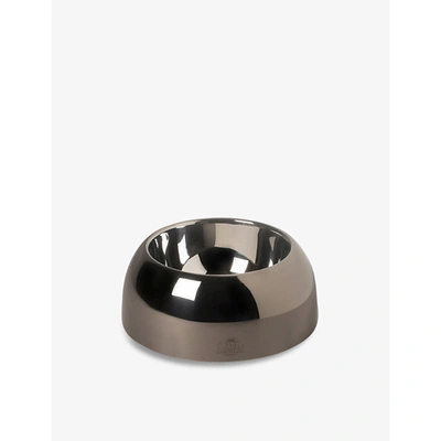 Shop Lord Lou Black Capri Gold-tone Stainless-steel Pet Bowl S