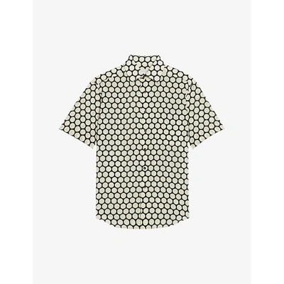 Shop Sandro Mens Small Circles Off White Rita Regular-fit Polka Dot-pattern Woven Shirt M
