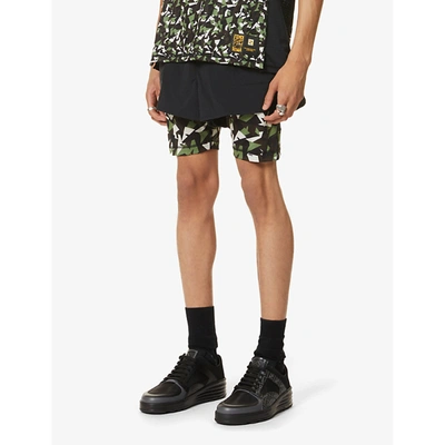 Shop Fendi Camouflage-print Relaxed-fit Stretch-shell Shorts