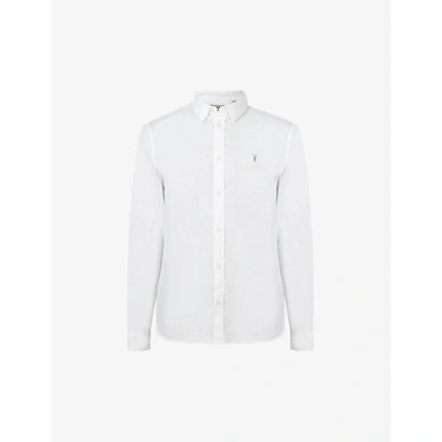 Allsaints Lovell Cotton Slim Fit Button Down Shirt In White