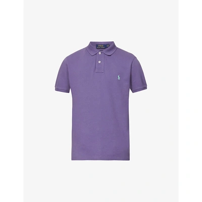 Shop Polo Ralph Lauren Logo-embroidered Slim-fit Cotton Polo Shirt In Juneberry