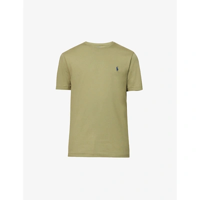 Shop Polo Ralph Lauren Logo-embroidered Cotton-jersey T-shirt In Sage Green