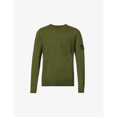 Shop Stone Island Shadow Project Brand-patch Crewneck Cotton And Silk-blend Jumper