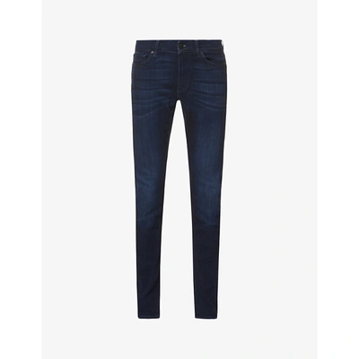 Shop 7 For All Mankind Ronnie Luxe Performance Plus Skinny Tapered Jeans In Deep Blue