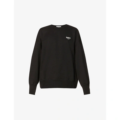 Shop Alexander Mcqueen Mens Black Graffiti-tab Relaxed-fit Cotton-jersey Sweatshirt S