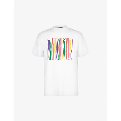 Shop Palm Angels Mens White Multi X Missoni Graphic-print Cotton-jersey T-shirt Xs