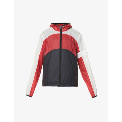 Shop Moncler Genius Mens Blue Moncler X Craig Green Clonphis Brand-print Shell Hooded Jacket 40