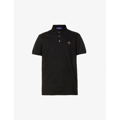 Shop Ralph Lauren Mens Classic Black Logo-embroidered Cotton-piqué Polo Shirt L