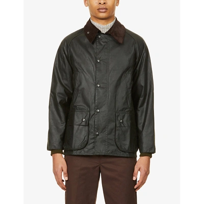 Barbour Mens Sage Bedale Waxed-cotton Jacket In Sage