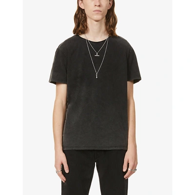 Shop Allsaints Bodega Stretch-cotton Jersey T-shirt In Washed Black