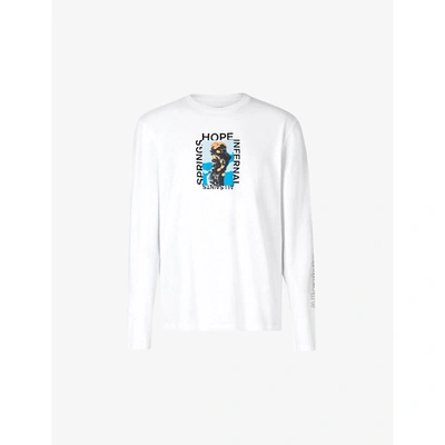 Shop Allsaints Mens Optic White Desert Rose Graphic-print Cotton-jersey T-shirt Xs