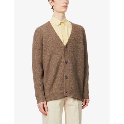 Shop Acne Studios Kabelo Oversized Wool And Cashmere-blend Cardigan
